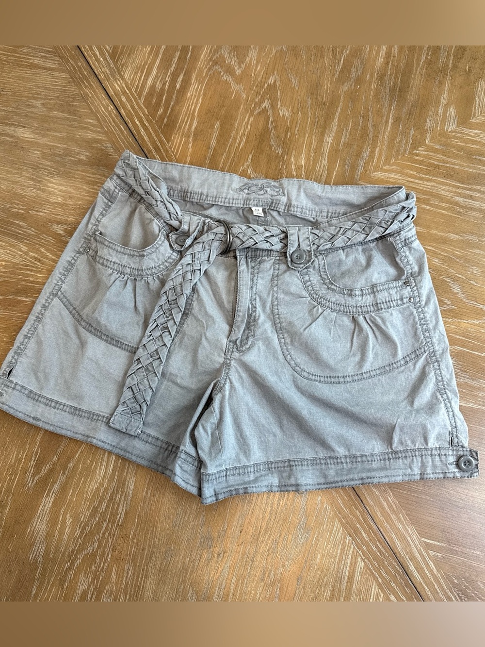 One 5 one vintage Gray Belted Shorts